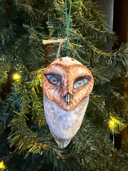 Custom Order BARN OWL Toy Ornamental Totum Fauna