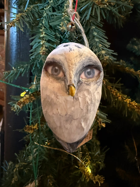 Custom Order SNOWY OWL Toy Ornamental Totum Fauna